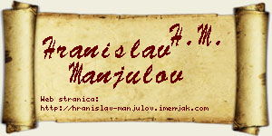 Hranislav Manjulov vizit kartica